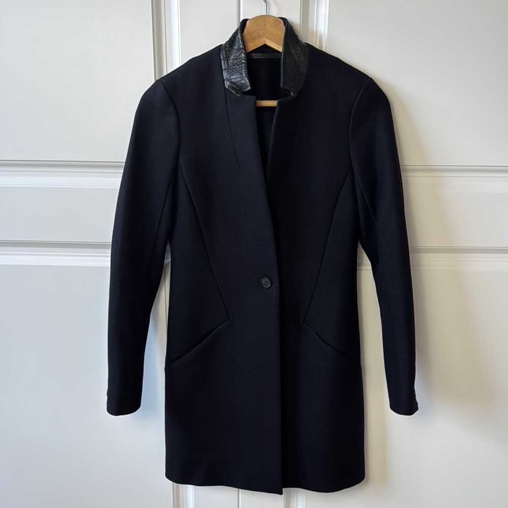 All Saints Blue Coat with Slim Tailored Fit